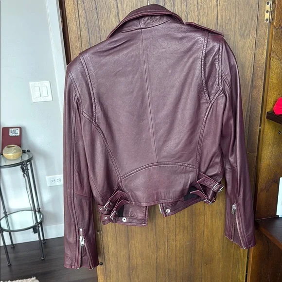 IRO Red Leather Moto Jacket - Picture 2 of 7